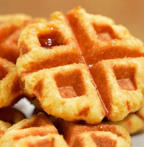 Caramel Belgian Waffles: Crisp on the Outside, Soft at the Centre